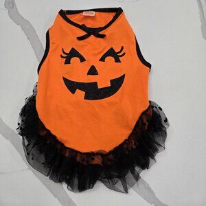 HALLOWEN PUMPKIN DOG COSTUME WITH BLACK TUTU